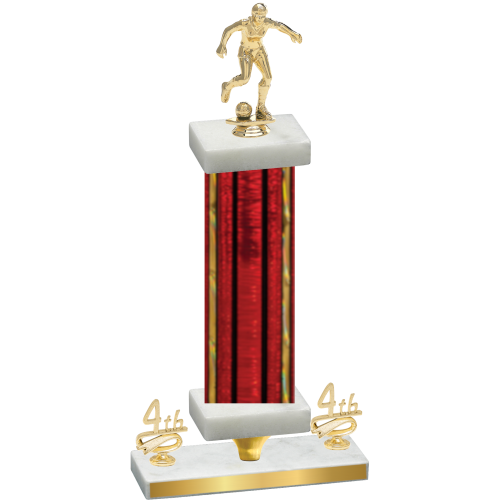 Premium Single Red Glacier Fourth Place Soccer Trophy