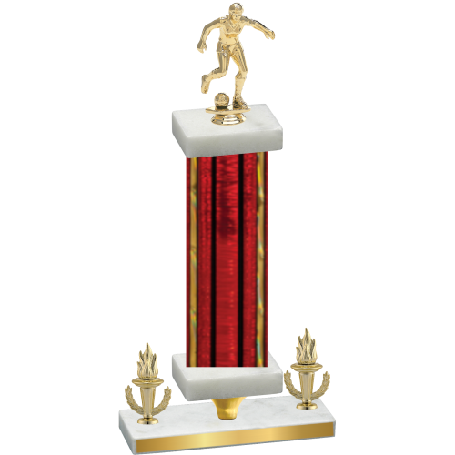 Premium Single Red Glacier Victory Soccer Trophy