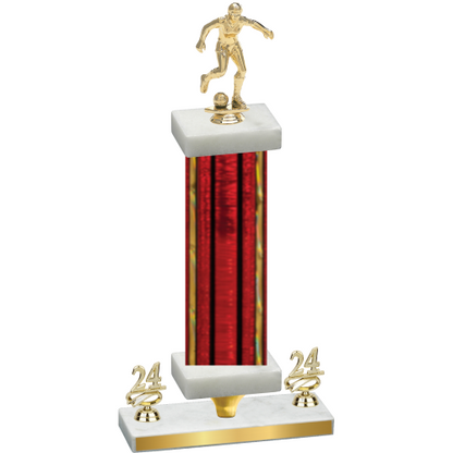 Premium Single Red Glacier Year Soccer Trophy