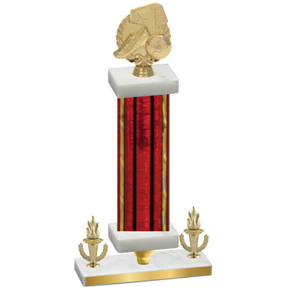 Premium Single Red Glacier Victory Soccer Trophy