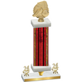Premium Single Red Glacier Year Soccer Trophy