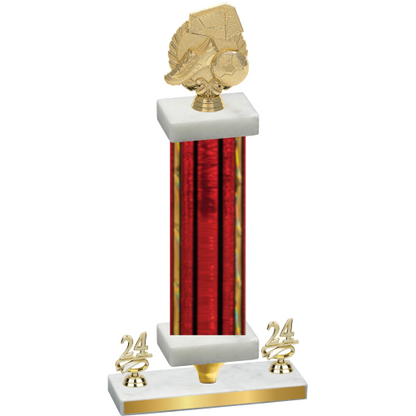 Premium Single Red Glacier Year Soccer Trophy