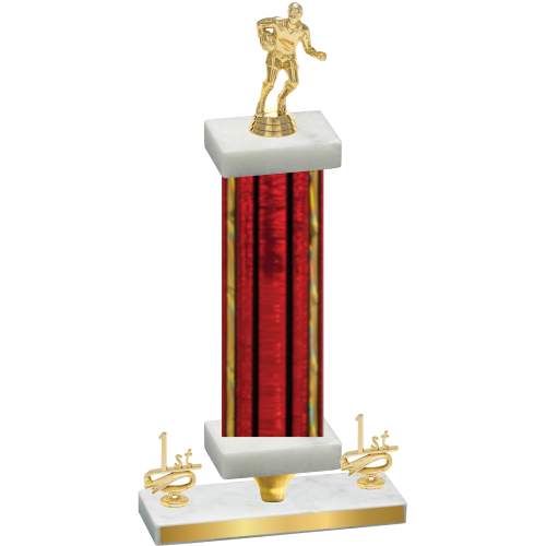 Premium Single Red Glacier First Place Rugby Trophy