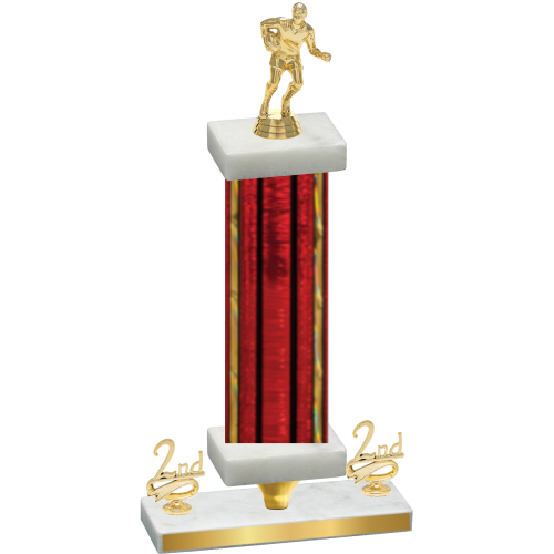 Premium Single Red Glacier Second Place Rugby Trophy