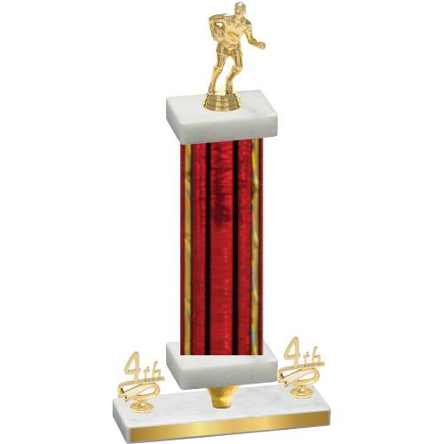 Premium Single Red Glacier Fourth Place Rugby Trophy