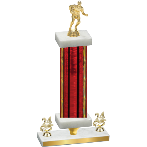 Premium Single Red Glacier Year Rugby Trophy