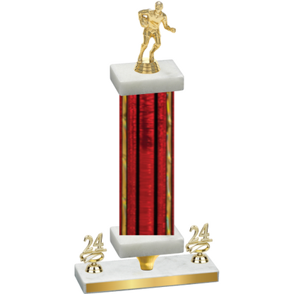 Premium Single Red Glacier Year Rugby Trophy