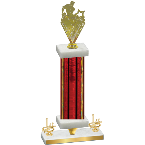 Premium Single Red Glacier First Place Rugby Trophy