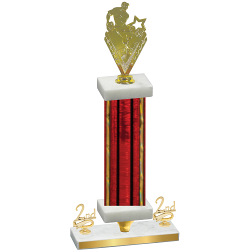 Premium Single Red Glacier Second Place Rugby Trophy