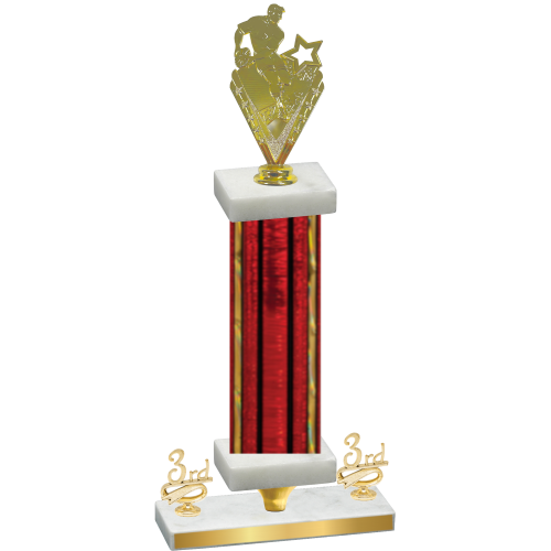 Premium Single Red Glacier Third Place Rugby Trophy