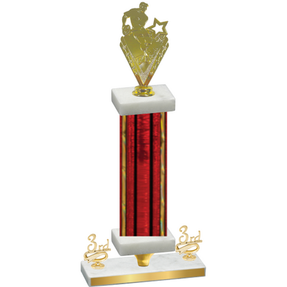 Premium Single Red Glacier Third Place Rugby Trophy