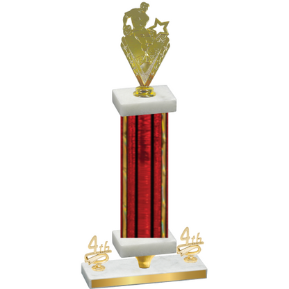 Premium Single Red Glacier Fourth Place Rugby Trophy