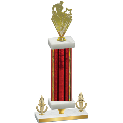 Premium Single Red Glacier Victory Rugby Trophy