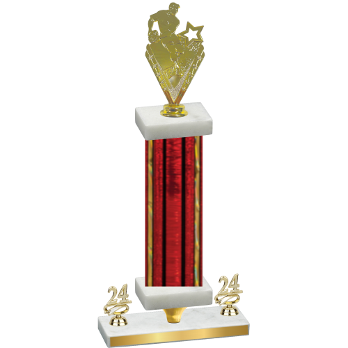 Premium Single Red Glacier Year Rugby Trophy