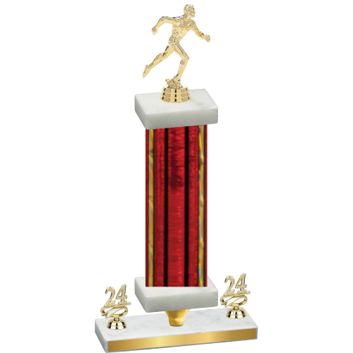 Premium Single Red Glacier Year Running Trophy