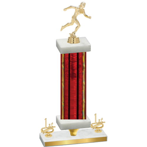 Premium Single Red Glacier First Place Running Trophy