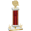 Premium Single Red Glacier Second Place Running Trophy