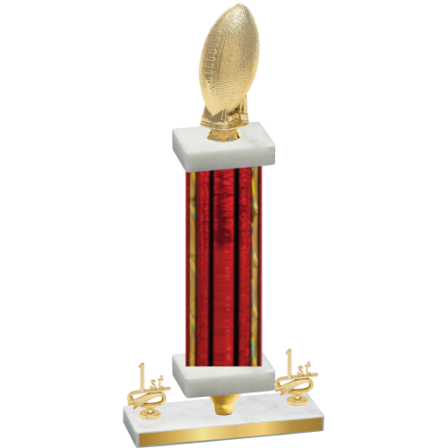 Premium Single Red Glacier First Place Football Trophy