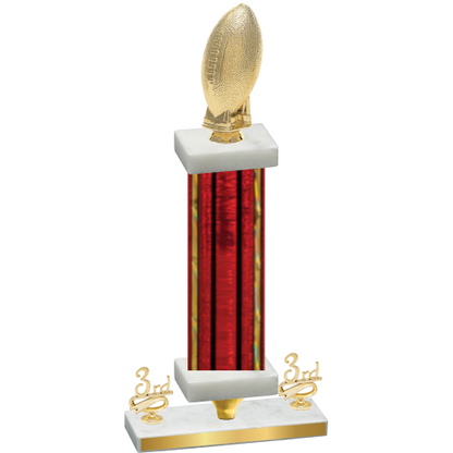 Premium Single Red Glacier Third Place Football Trophy