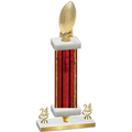 Premium Single Red Glacier Year Football Trophy