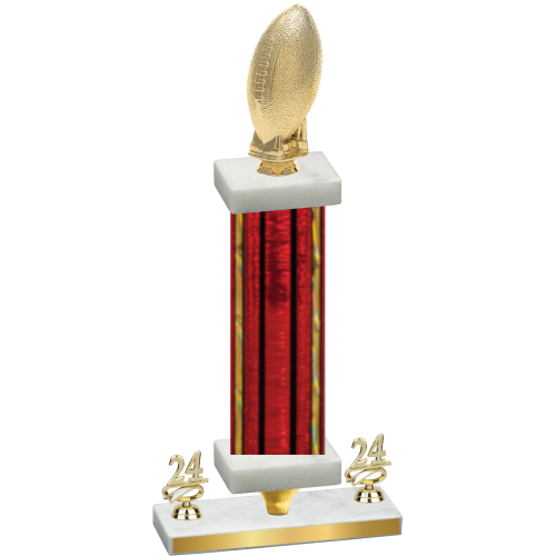 Premium Single Red Glacier Year Football Trophy