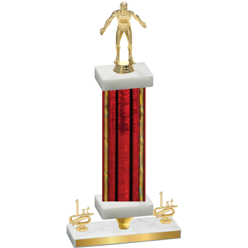 Premium Single Red Glacier First Place Wrestling Trophy