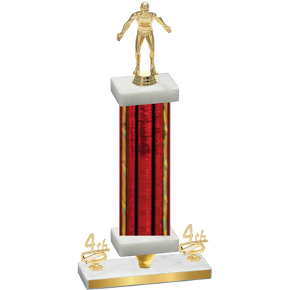 Premium Single Red Glacier Fourth Place Wrestling Trophy