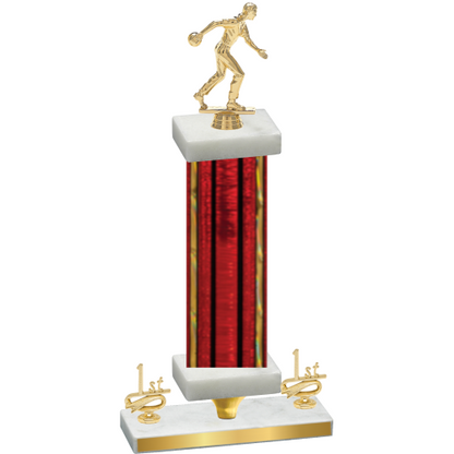 Premium Single Red Glacier First Place Bowling Trophy