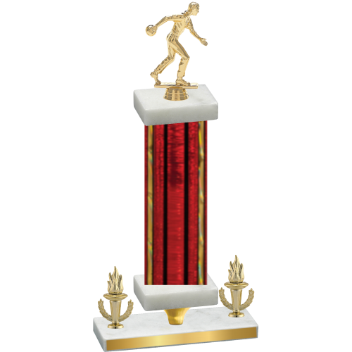 Premium Single Red Glacier Victory Bowling Trophy