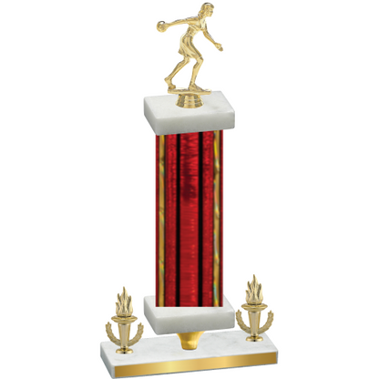 Premium Single Red Glacier Victory Bowling Trophy