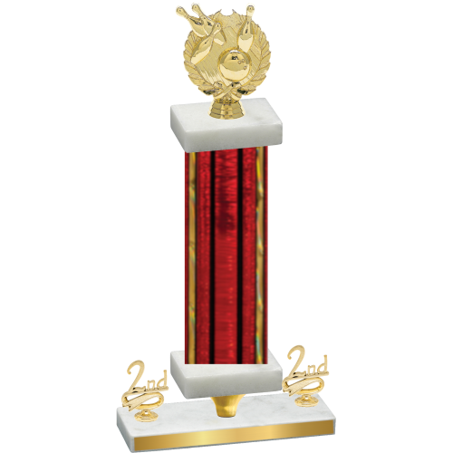 Premium Single Red Glacier Second Place Bowling Trophy