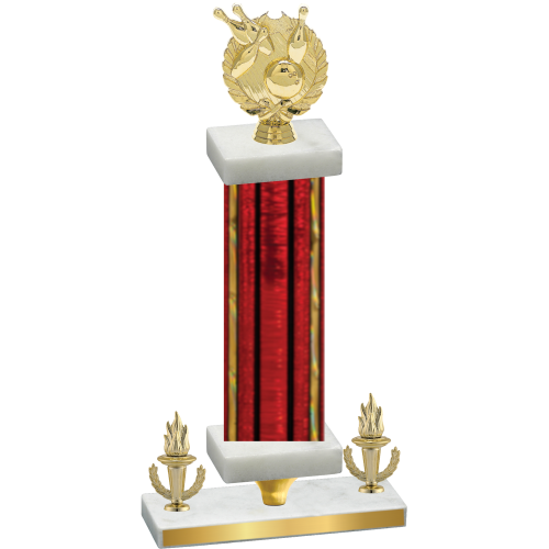 Premium Single Red Glacier Victory Bowling Trophy