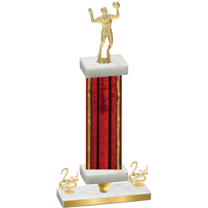 Premium Single Red Glacier Second Place Volleyball Trophy