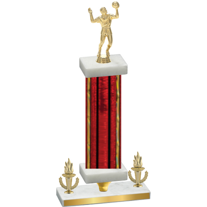 Premium Single Red Glacier Victory Volleyball Trophy