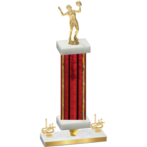 Premium Single Red Glacier First Place Volleyball Trophy