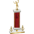Premium Single Red Glacier Victory Volleyball Trophy