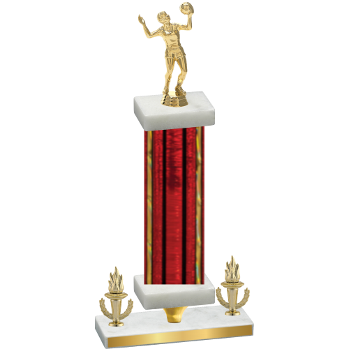 Premium Single Red Glacier Victory Volleyball Trophy