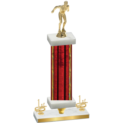 Premium Single Red Glacier First Place Swimming Trophy