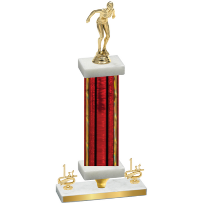 Premium Single Red Glacier First Place Tennis Trophy