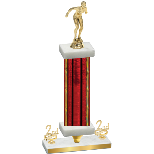 Premium Single Red Glacier Second Place Tennis Trophy