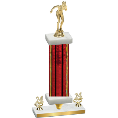 Premium Single Red Glacier Year Tennis Trophy