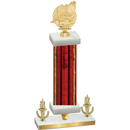 Premium Single Red Glacier Victory Swimming Trophy