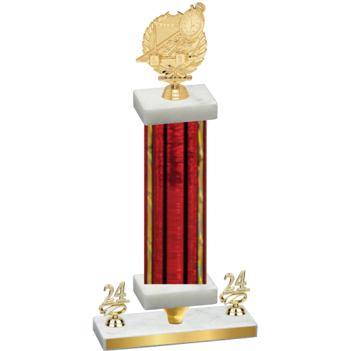 Premium Single Red Glacier Year Swimming Trophy