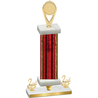 Premium Single Red Glacier Second Place Insert Trophy