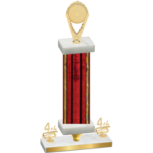 Premium Single Red Glacier Fourth Place Insert Trophy