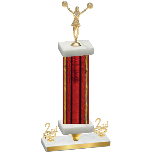 Premium Single Red Glacier Second Place Cheerleading Trophy