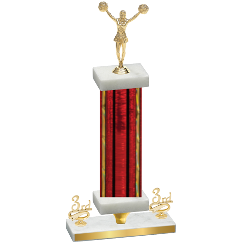 Premium Single Red Glacier Third Place Cheerleading Trophy