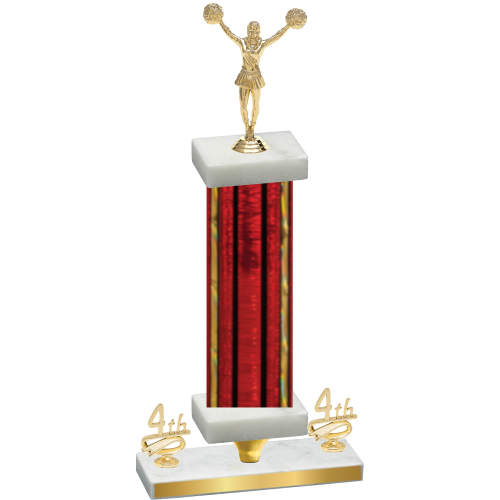 Premium Single Red Glacier Fourth Place Cheerleading Trophy