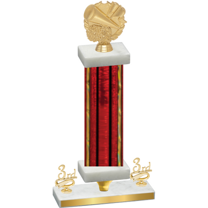 Premium Single Red Glacier Third Place Cheerleading Trophy