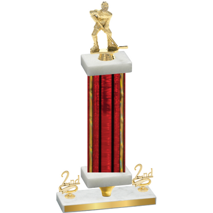 Premium Single Red Glacier Second Place Hockey Trophy